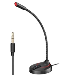 Microphone De Bureau Noir Avec Bras Flexible Et Son Clair Haute Résolution YONIS