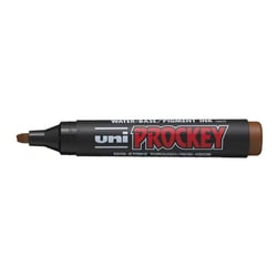 Lot de 12 marqueurs permanents UNI-BALL PROCKEY PM126 pointe biseautée 5,7 mm - Marron