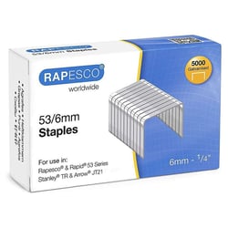 Agrafes - 53/6mm - Boite de 5000 - Argent/galvanisées - Rapesco