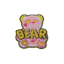 Ecusson en perle ours 4,5cm x3cm