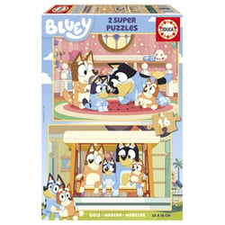 Puzzle 2 x 16p en bois La famille de Bluey - Educa Borras - Beige