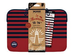 PORT Designs Housse universelle en mousse à mémoire de forme pour ordinateur portable bleue rouge 13/14 pouces
