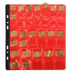 Sachet de 3 recharges numismatiques 43 cases de diamètre 20-25-30mm - 24 ,5x25 cm - Cristal - x 5 - Exacompta