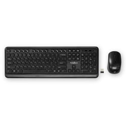 Nedis Pack Clavier Sans Fil QWERTY US avec Souris Sans Fil et Nano-Récepteur USB Noir