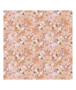 Tissu coton fleuri rose/camel de 150 cm de largeur doabyrose vendu par 50 cm