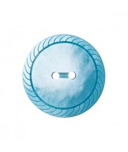 Carte de 3 boutons fantaisies rond 2 trous Vert turquoise 23mm - Union Knopf Bleu