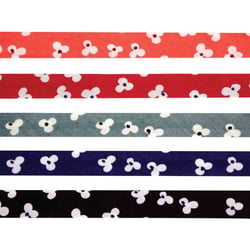 Biais coton 1 cm x 1 m Fleurs élégantes 5 pièces