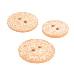 Bouton rond coquilles d'œufs 2 trous orange