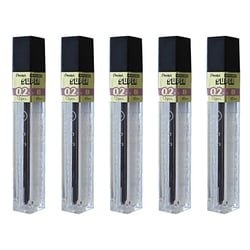 Mine de rechange - PENTEL HI-POLYMER SUPER - 0,2 mm - B - Lot de 5 étuis de 12 mines
