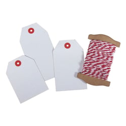 Rayher - Kit étiquettes et cordon assortis Rouge et Blanc