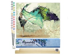 Peinture par Numéro Figured'Art - Ballerine Moderne - Kit de Loisir Créatif DIY Numéro d'Art Complet - 40x50cm toile roulée + châssis en bois à monter