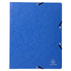 Chemise à élastique sans rabat carte lustrée 350gm2 - A4 - Bleu - x 50 - Exacompta