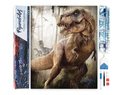 Diamond Painting Broderie Diamant Figured’Art 40x50cm toile entière roulée avec diamants carrés - Dinosaures Jurassic Parc