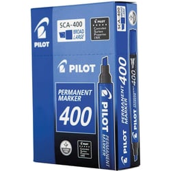 Lot de 12 marqueurs permanents - PILOT - Pointe biseau large - Bleu