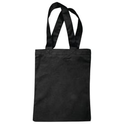 Sac en coton, noir, 25x21cm