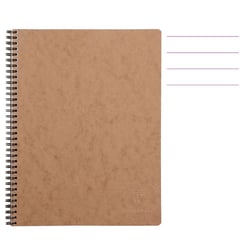 Cahier - A4+ - 22,5x29,7cm - Lignes - 160 pages - Couverture marron - Spirale