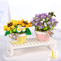 Jeux De Construction - Loz - Les Petits Pots - Marguerites Et Lilas -