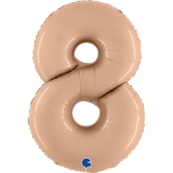 Ballon Géant Chiffre 8 Satin Nude (102 cm)