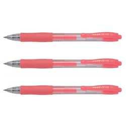 Stylo roller encre gel PILOT G2-07 - Rouge néon - Pointe ogive 0,7 mm - Lot de 3