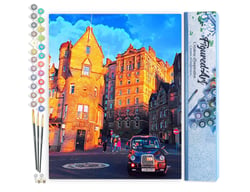Peinture par Numéro Figured'Art - Rue Edinburgh - Kit de Loisir Créatif DIY Numéro d'Art Complet - 40x50cm sans châssis en bois