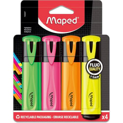 4 surligneurs Classic - Couleurs vives - Maped Fluo'Peps