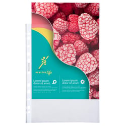 Sachet de 100 pochettes perforées polypropylène grainé Qualité + - A4 - Cristal - x 10 - Exacompta