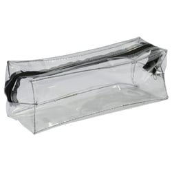 Trousse - Scolaire - Rectangulaire - Transparente - Plastique - Noir - 1 compartiment