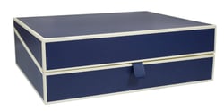 Boîte de rangement documents A4 – Bleu Marine – Semikolon