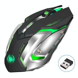 Souris Ergonomique Sans Fil Rechargeable 2400DPI Avec Éclairage Coloré Pour Gaming YONIS