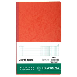 Piqûre Journal folioté - avec feuille d'identification - 38 lignes - texte FR -80 pages - Couleurs assorties - Exacompta