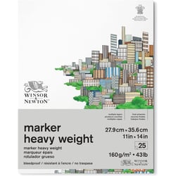 Bloc - Papier dessin - Pour marqueur - 27,9x35,6cm - 25 feuilles - Winsor et Newton