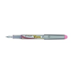 Stylo plume jetable PILOT - V-Pen Silver - Rose - Pointe moyenne