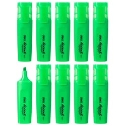 Lot de 10 Surligneurs pointe biseautée 1-5mm - DELI - Vert
