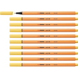 Lot de 10 feutres à pointe fine 0,4 mm - STABILO point 88 - Jaune clair