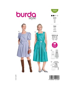 Patron Burda Style 5668 – Robe d’été encolure carrée | Tailles 36-48