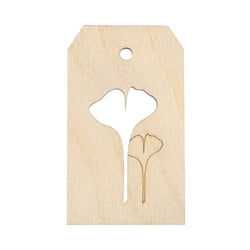 Pend.bois Feuille de gingko,FSC MixCred, nature, 4,8x8,2cm
