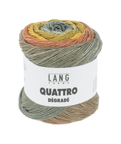 Coton à tricoter et à crocheter QUATTRO DEGRADE - 100GR - Lang Yarns Multicolore 0003 (Nougat-Jaune-Vert olive)