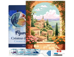 Diamond Painting Broderie Diamant Figured’Art 40x50cm toile tendue sur châssis en bois - diamants carrés - Toscane en fleurs