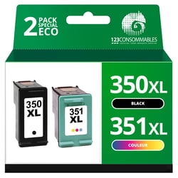 Pack compatible avec HP 350XL 351XL noir et couleur - 123CONSOMMABLES