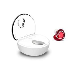 Ecouteurs Bluetooth Mini Invisibles Sport Sans Fil Avec Boîtier De Charge Noir Rouge YONIS