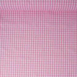 Tissu Rayures Laury Petits carreaux 5 mm Rose