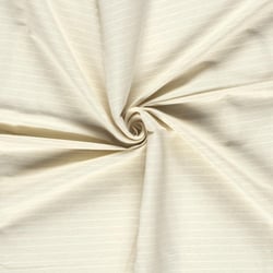 Tissu Bengaline de Viscose Lin Estelle fines rayures Blanches sur fond Ecru