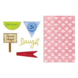 Gabarit de découpe pour machine Sizzix - Framelits Impressions Cœurs Joyeux