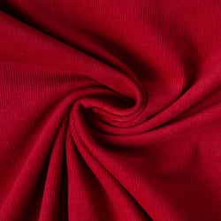 Tissu Velours milleraies Lilou uni  Rouge griotte