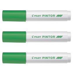 Lot de 3 marqueurs permanents - PILOT - Pintor - Pointe ogive 1,4 mm - Vert clair