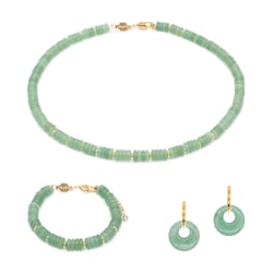 Collier, bracelet et boucles d'oreilles Blima en pierres Aventurine - Sloya