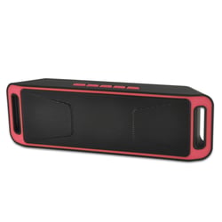 Enceinte Bluetooth Portable Multifonction Avec Appel Mains Libres Et Radio FM Rouge YONIS