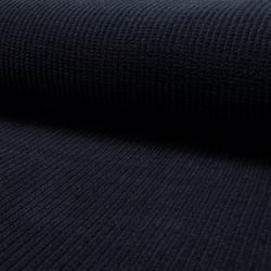 Tissu  maille chenille côtelé Bleu marine