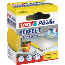 Ruban adhésif toilé réparation fixation Tesa Power Effect 2,75m x 38mm jaune