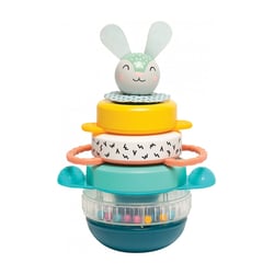 Pyramide Lapin en plastique et tissu - Taf Toys - Jaune